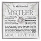 To My Beautiful Mother - My World - Birthday Mother's Day Love Knot Necklace