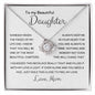 To My Beautiful Daughter - Feel My Love - Love Knot Necklace