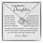 To My Beautiful Daughter - Feel My Love - Love Knot Necklace