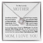To My Lovely Mother - I Love You - Mother's Day Love Knot Necklace