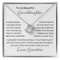 To My Beautiful Granddaughter - Feel My Love - Love Knot Necklace
