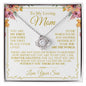 To My Mom - You Are The World - Love Knot Necklace