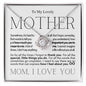 To My Lovely Mother - I Love You - Mother's Day Love Knot Necklace