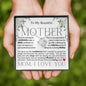 To My Beautiful Mother - Raise A Man - Mother's Day Love Knot Necklace