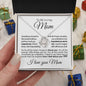 To My Loving Mom - I Love You - Mother's Day Love Knot Necklace