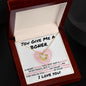 You Give Me A Boner - Heart Throb - Valentine's Love Knot Necklace