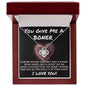 You Give Me A Boner - Heart On - Valentine's Love Knot Necklace