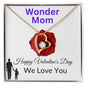 To My Mom - Wonder Mom - Valentine's Love Heart Necklace