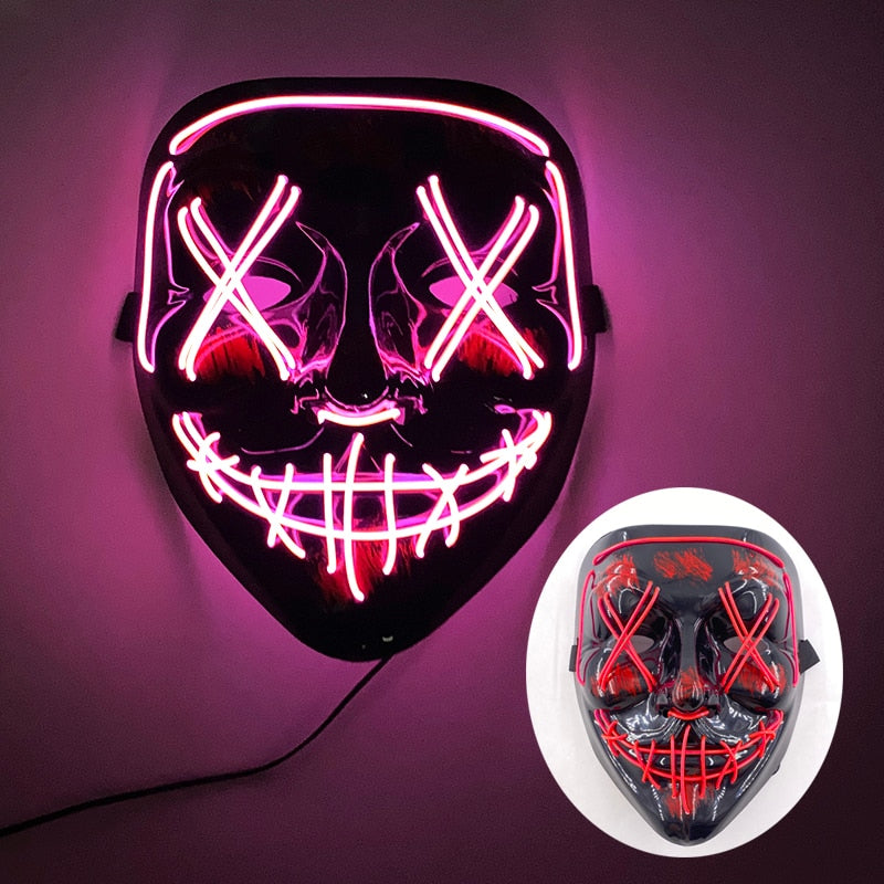 Wireless Halloween Neon L.E.D. Purge Mask