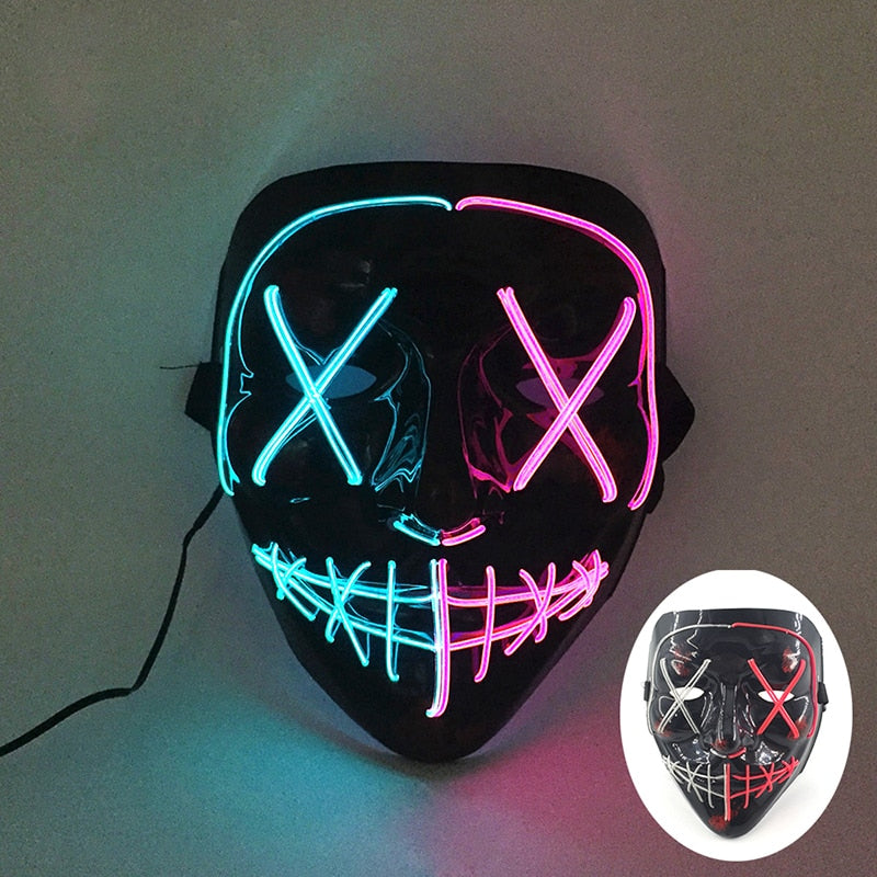 Wireless Halloween Neon L.E.D. Purge Mask
