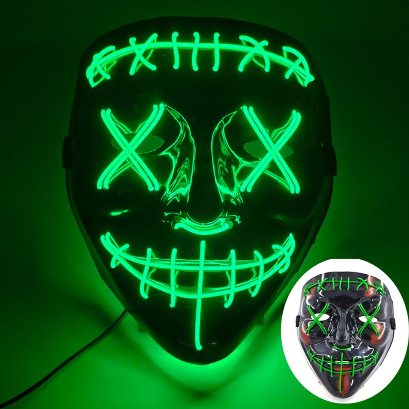 Wireless Halloween Neon L.E.D. Purge Mask