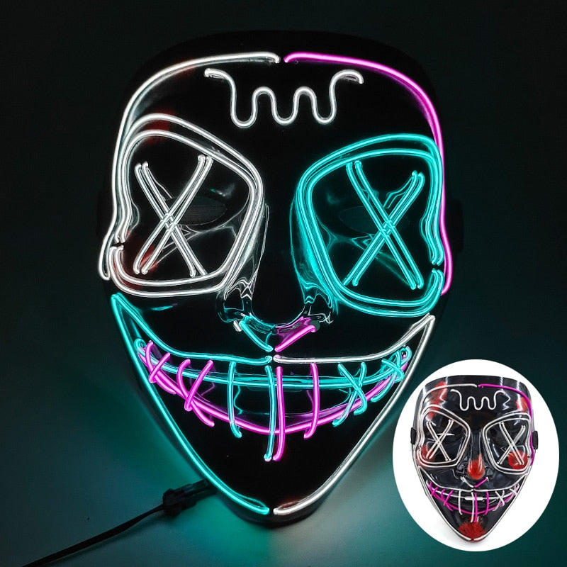 Wireless Halloween Neon L.E.D. Purge Mask