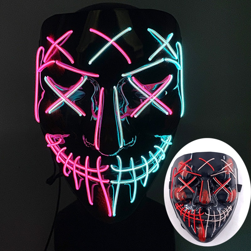 Wireless Halloween Neon L.E.D. Purge Mask