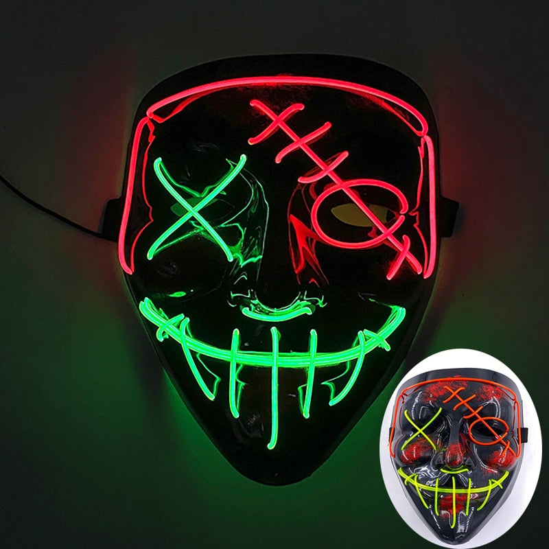 Wireless Halloween Neon L.E.D. Purge Mask
