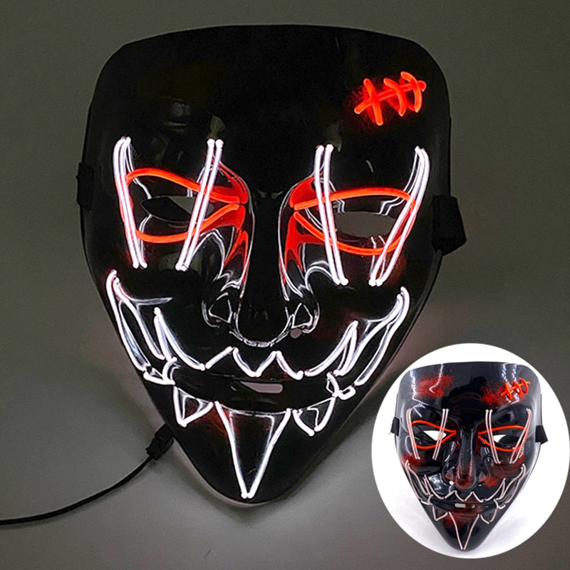 Wireless Halloween Neon L.E.D. Purge Mask