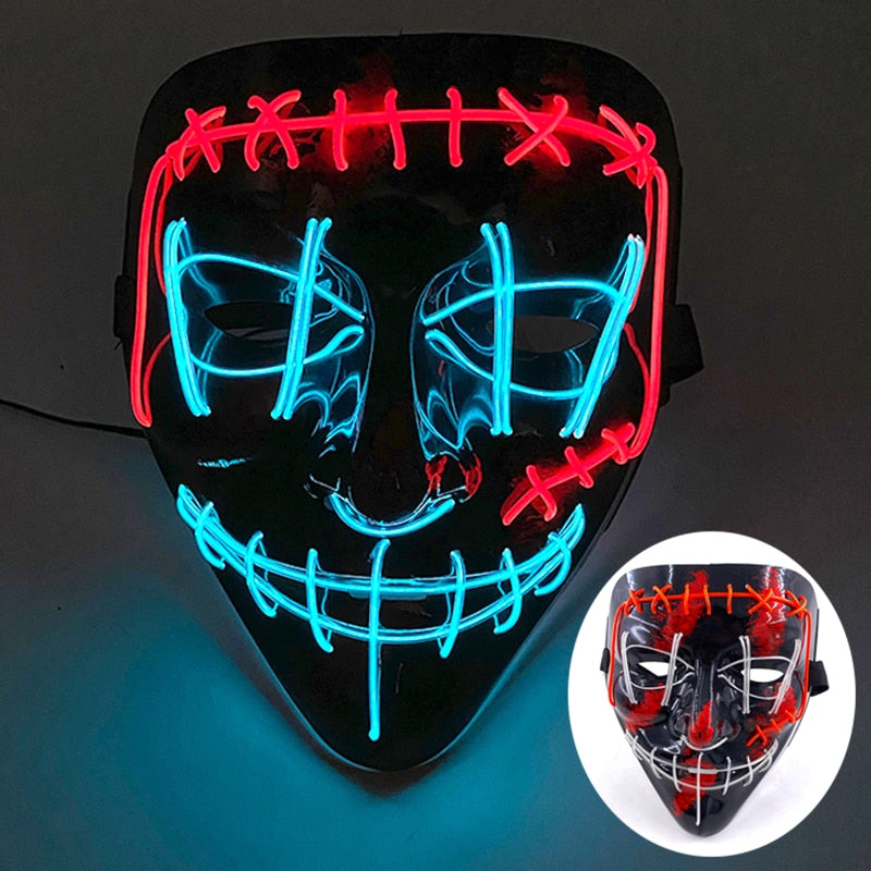 Wireless Halloween Neon L.E.D. Purge Mask