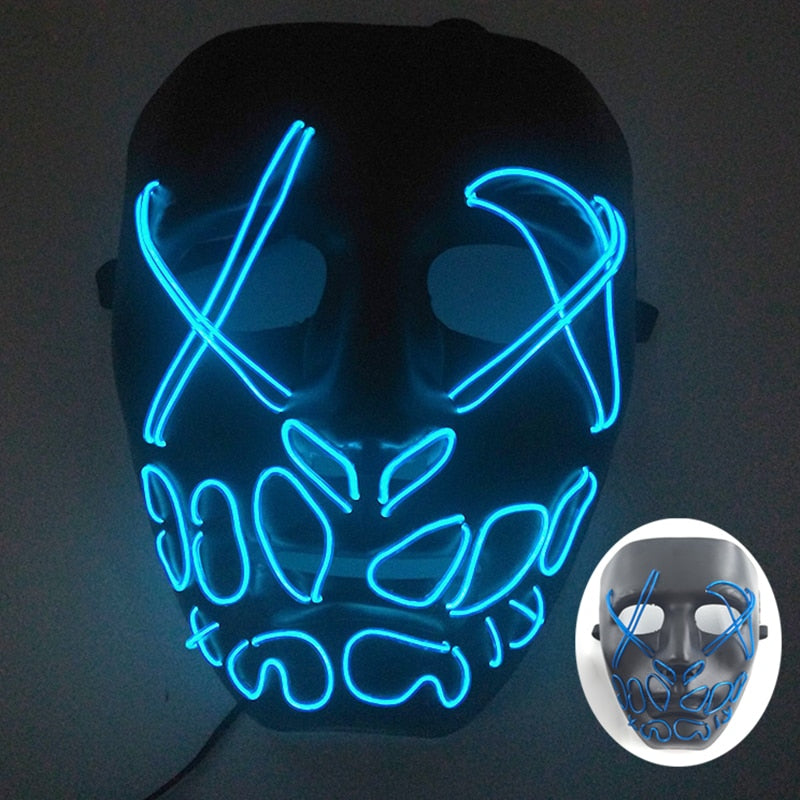 Wireless Halloween Neon L.E.D. Purge Mask