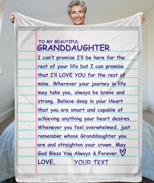 [Almost Sold Out] To My Beautiful Granddaughter - Personalized - Arctic Fleece Blanket 50x60