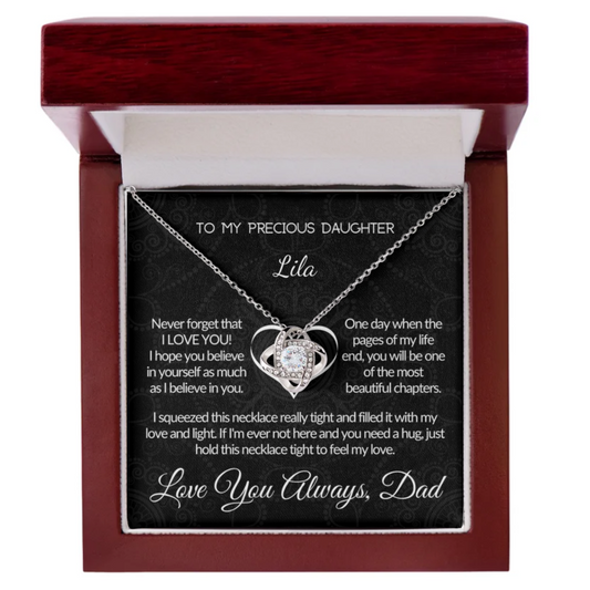 To My Precious Daughter - My Best Chapter - Love Knot Necklace