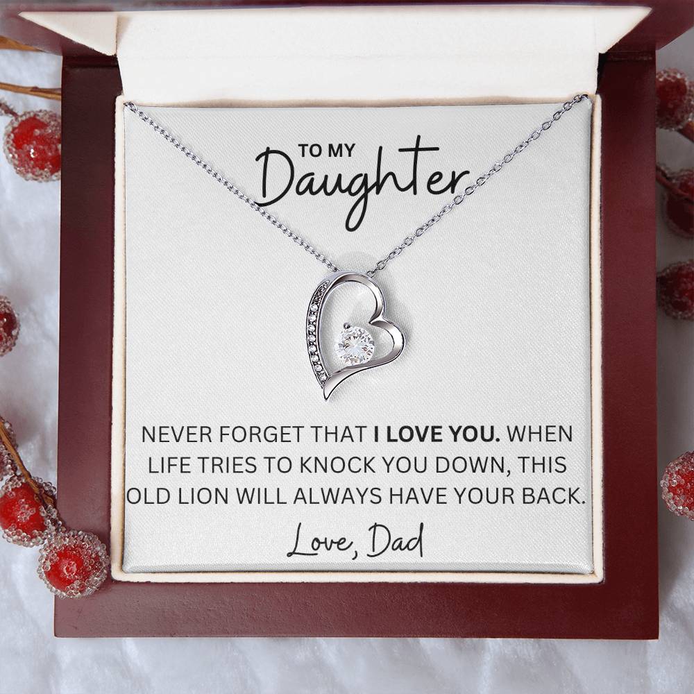 To My Daughter - I Have Your Back - Forever Love Heart Necklace