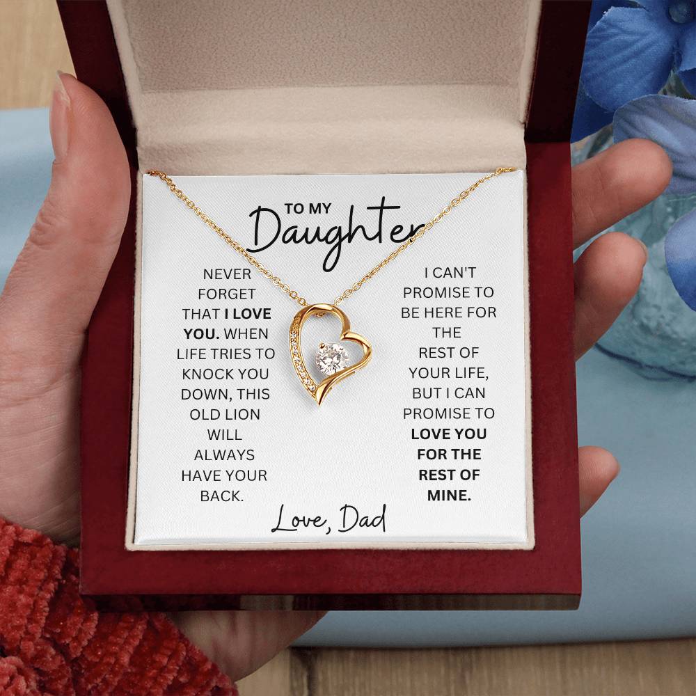 To My Daughter - Love Forever - Forever Love Heart Necklace