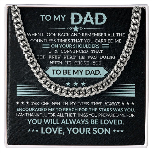 To My Dad - God Chose You - Cuban Link Necklace