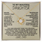 [117 in carts...] To My Beautiful Daughter - Love Knot Necklace