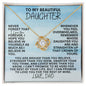 [112 in carts...] To My Beautiful Daughter - Love Knot Necklace