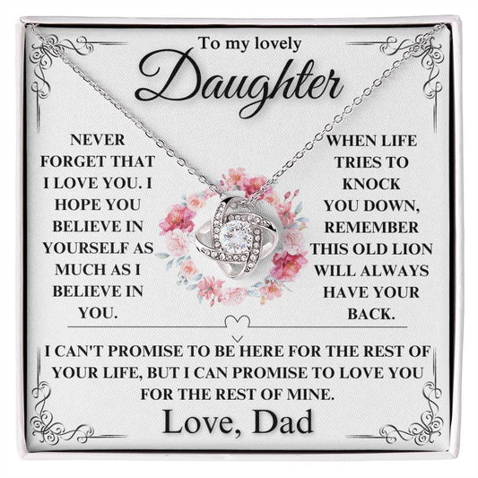 (Almost Sold Out) Lovely Daughter - Love Dad - Love Knot Necklace