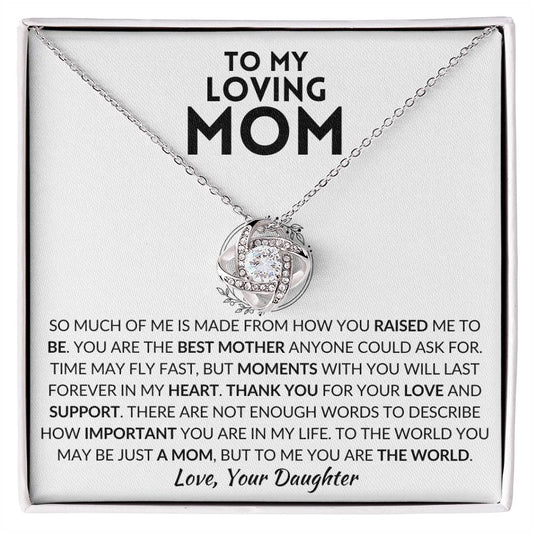 [SALE ENDS SOON] To My Loving Mom Gift - My World - Love Knot Necklace