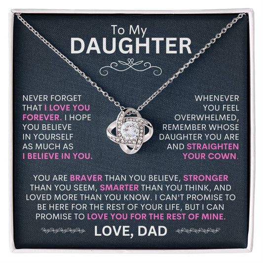 To My Daughter - I Love You Forever - Love Knot Necklace