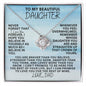[112 in carts...] To My Beautiful Daughter - Love Knot Necklace