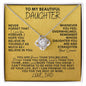 [In 26 carts...] To My Beautiful Daughter - Love Knot Necklace