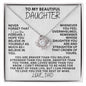 [118 in carts...] To My Beautiful Daughter - Love Knot Necklace