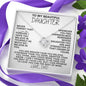 [116 in carts...] To My Beautiful Daughter - Love Knot Necklace
