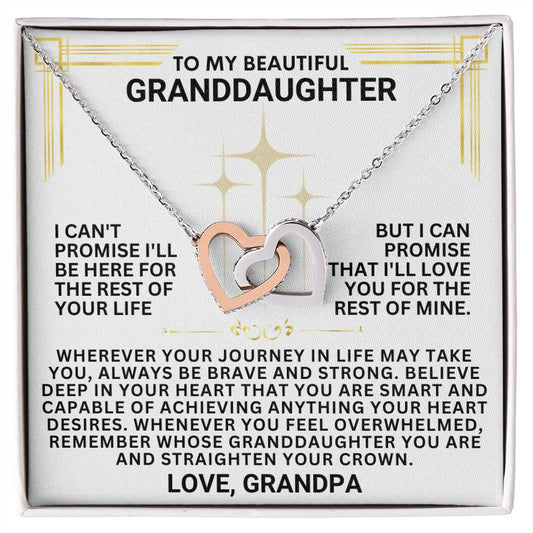 To My Beautiful Granddaughter From Grandpa - Holy Cross - Two Heart Pendant
