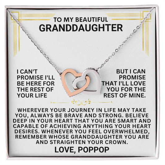 To My Beautiful Granddaughter From POPPOP - Two Heart Pendant