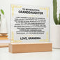 [ALMOST SOLD OUT] To My Beautiful Granddaughter from Grandma - Modern Plaque