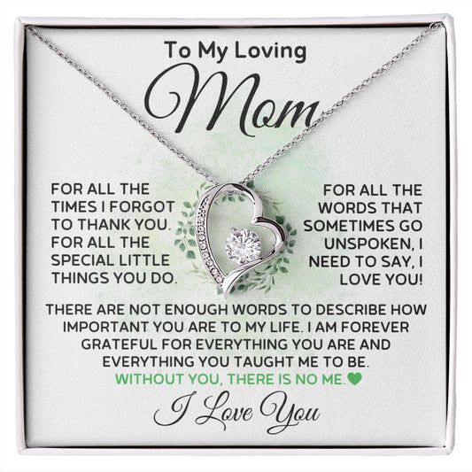 To My Loving Mom - What You Mean To Me - Forever Love Necklace