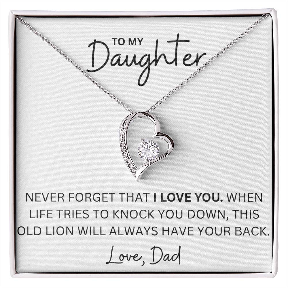 To My Daughter - I Have Your Back - Forever Love Heart Necklace