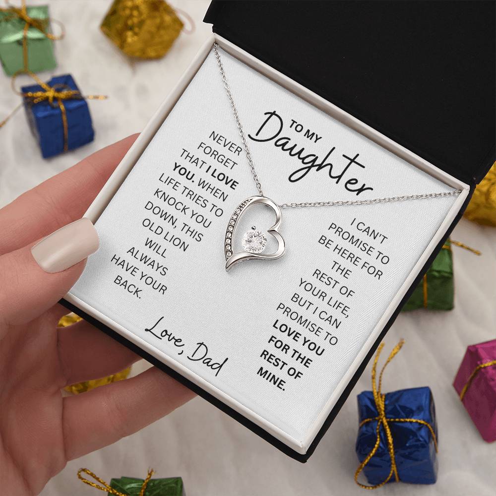 To My Daughter - Love Forever - Forever Love Heart Necklace