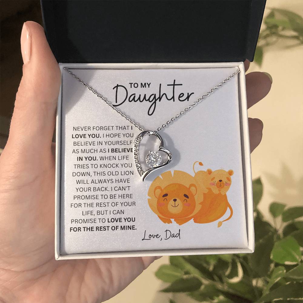 To My Daughter - I've Got Your Back - Forever Love Heart Necklace