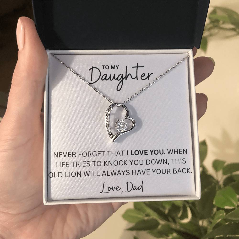 To My Daughter - I Have Your Back - Forever Love Heart Necklace