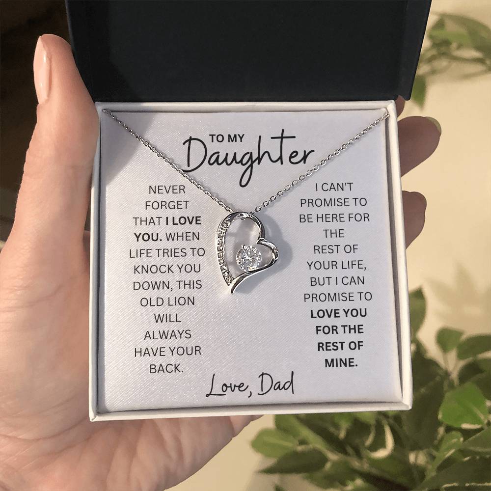 To My Daughter - Love Forever - Forever Love Heart Necklace