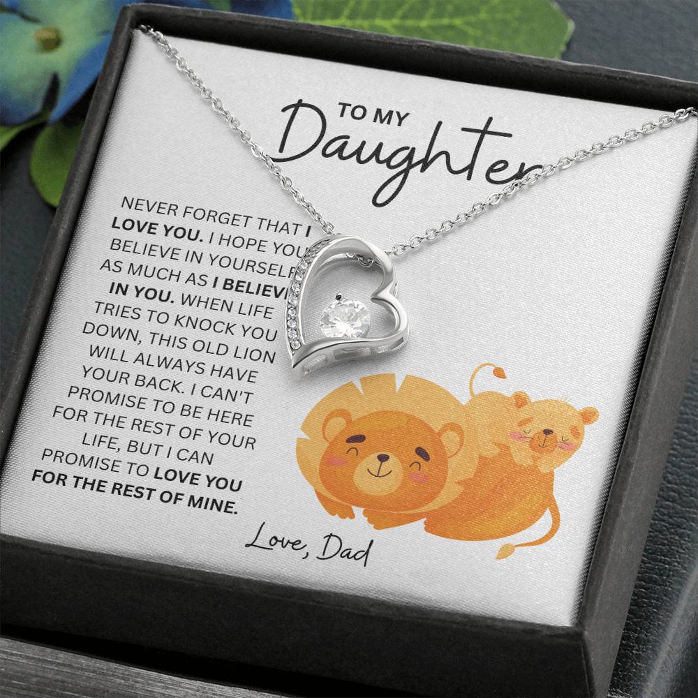 To My Daughter - I've Got Your Back - Forever Love Heart Necklace