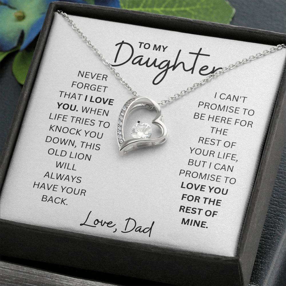 To My Daughter - Love Forever - Forever Love Heart Necklace