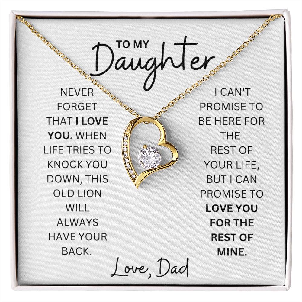 To My Daughter - Love Forever - Forever Love Heart Necklace