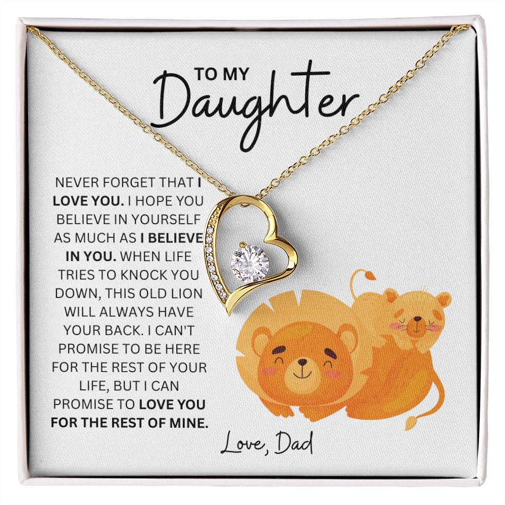 To My Daughter - I've Got Your Back - Forever Love Heart Necklace