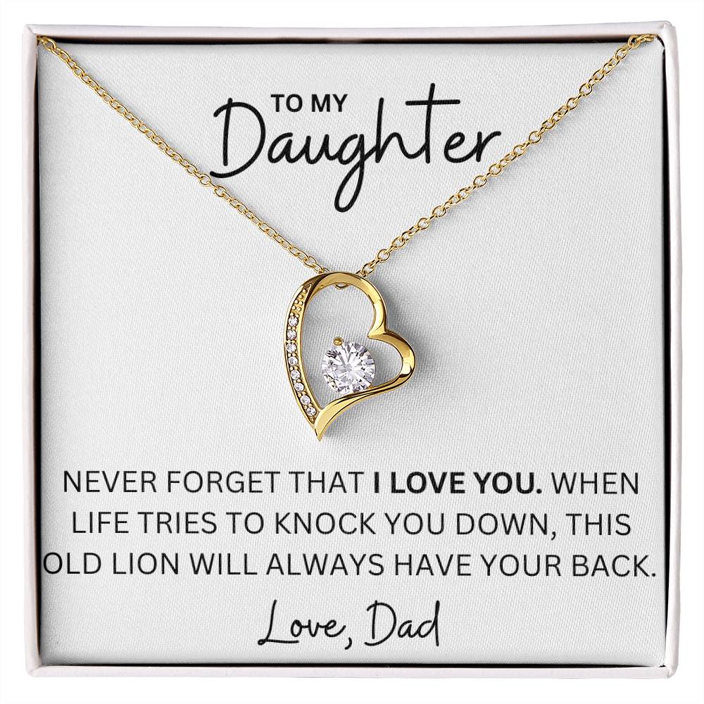 To My Daughter - I Have Your Back - Forever Love Heart Necklace