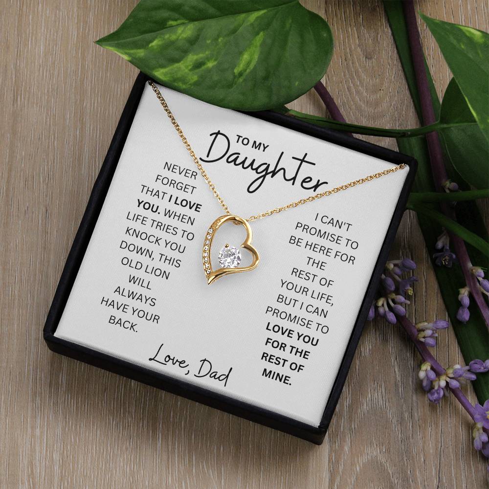 To My Daughter - Love Forever - Forever Love Heart Necklace